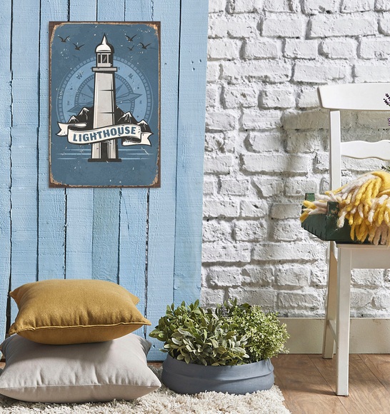 queence Metallbild »Lighthouse«, Leuchtturm, (1 St.), Stahlschilder