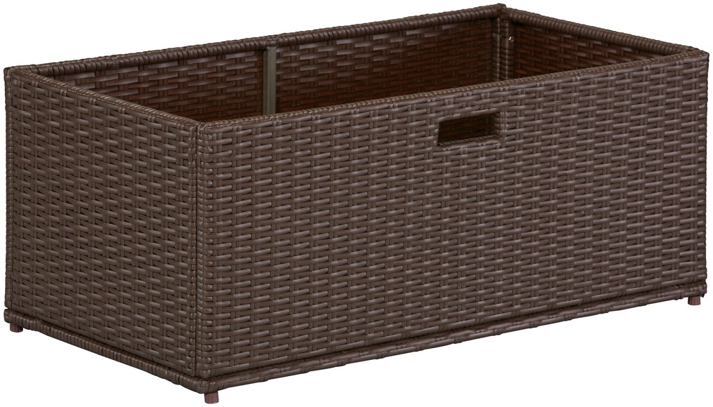 Auflagenbox, (B/H/T): ca. 95x39x49 cm, Polyrattan, braun