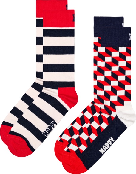Happy Socks Socken, (2 Paar), Filled Optic & Stripe Socks
