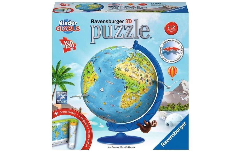 3D Puzzle-Ball Kinderglobus in deutscher Sprache