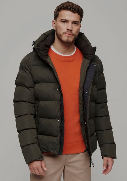 Superdry Steppjacke »HOODED MICROFIBRE SPORT PUFFER«, mit Kapuze