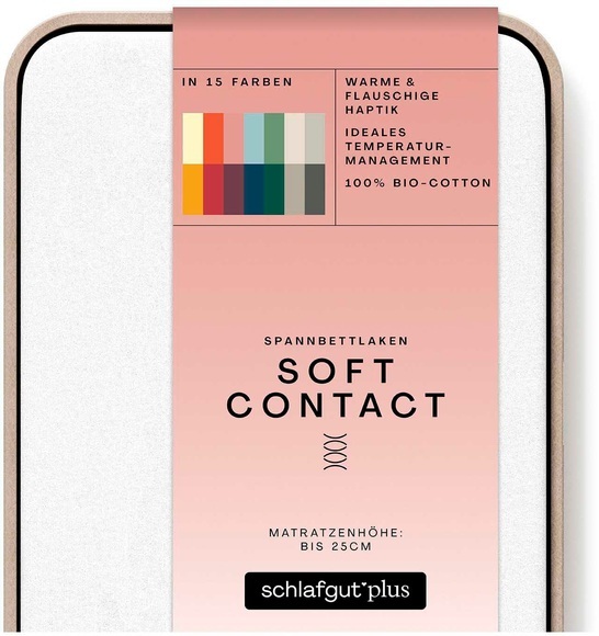 Schlafgut Spannbettlaken »Soft Contact«, (1 St.), 100% Bio Baumwolle