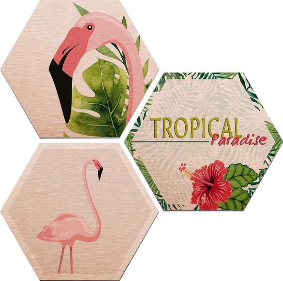 Alu-Dibond-Druck »Flamingo 03« (Set)