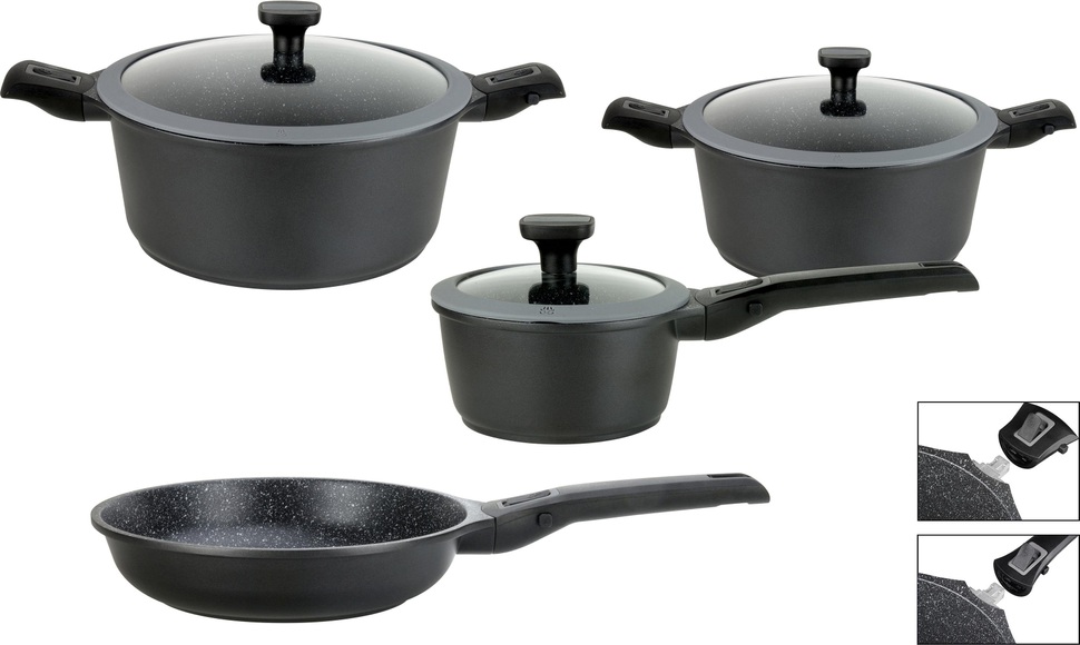 GSW Topf-Set »Easy Click«, Aluminiumguss, (Set, 7 tlg.), Induktion