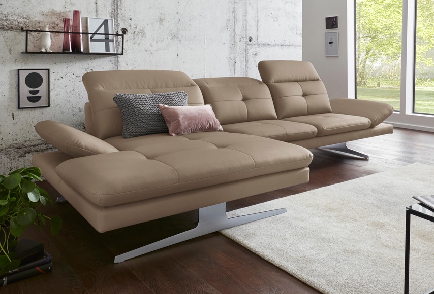 exxpo - sofa fashion Ecksofa, inkl. Kopf- bzw. Rückenverstellung und Armlehnenverstellung
