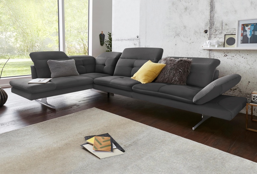 exxpo - sofa fashion Ecksofa, inkl. Kopf- bzw. Rückenverstellung und Armteilverstellung