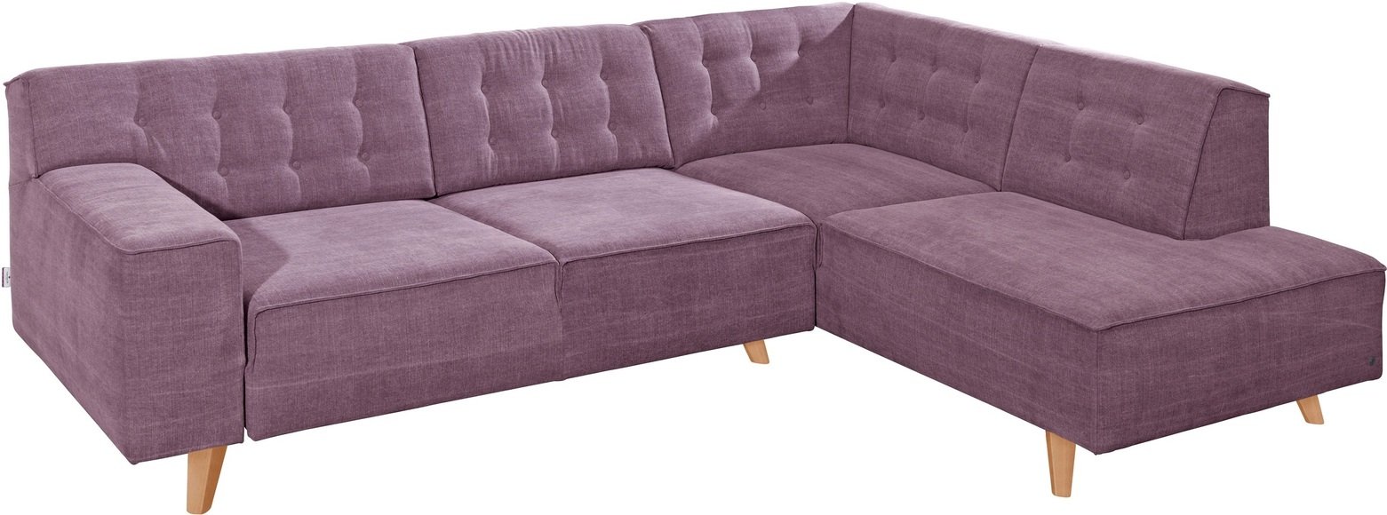 TOM TAILOR Ecksofa »NORDIC CHIC«, mit Ottomane, wahlweise mit Sitzvorzug, Füsse Buche natur