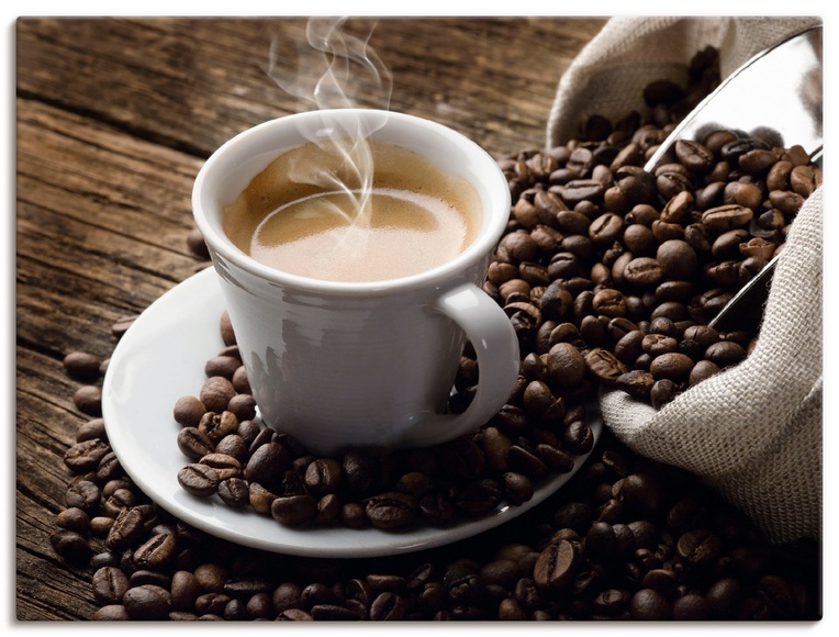 Artland Wandbild »Heisser Kaffee - dampfender Kaffee«