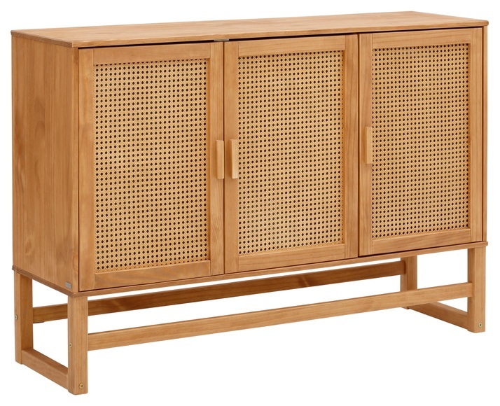 Home affaire Sideboard »Jolene«, mit Rattangeflecht auf den Türfronten, aus Massivholz, in zwei unterschiedlichen Farbvarianten