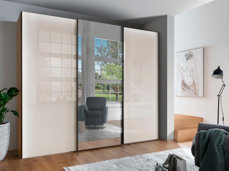 WIEMANN Schwebetürenschrank »Monaco«, hochwertige Glas- und Spiegelfront