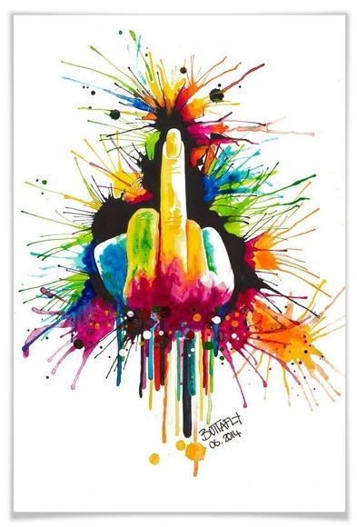 Wall-Art Poster »Fuck the System«, Schriftzug, (1 St.), Poster, Wandbild, Bild, Wandposter