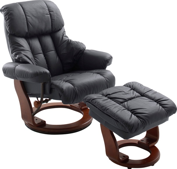 MCA furniture Relaxsessel »Calgary«, Fernsehsessel 360°drehbar inkl. Hocker mit Lederbezug