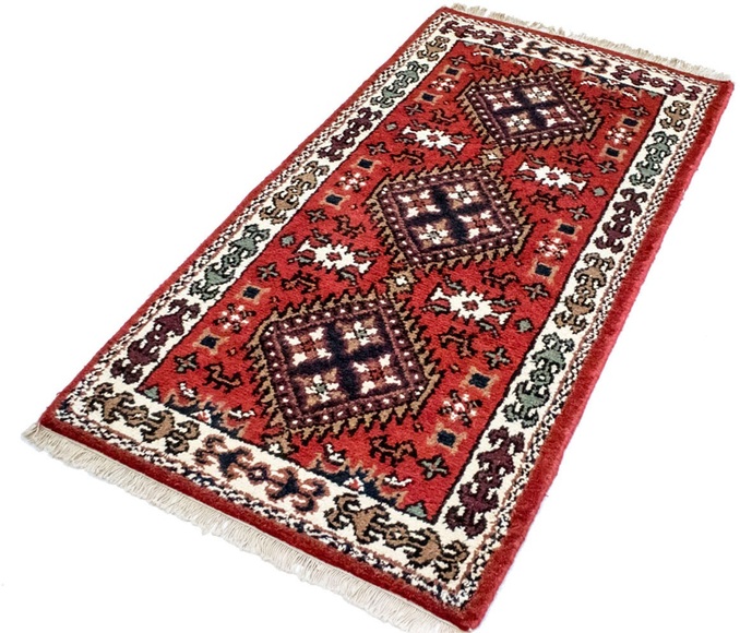 morgenland Wollteppich »Kazak Teppich handgeknüpft rot«, rechteckig, 10 mm Höhe