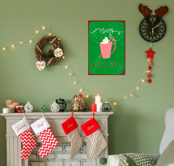 queence Metallbild »Christmas Cup«, (1 St.), Stahlschilder