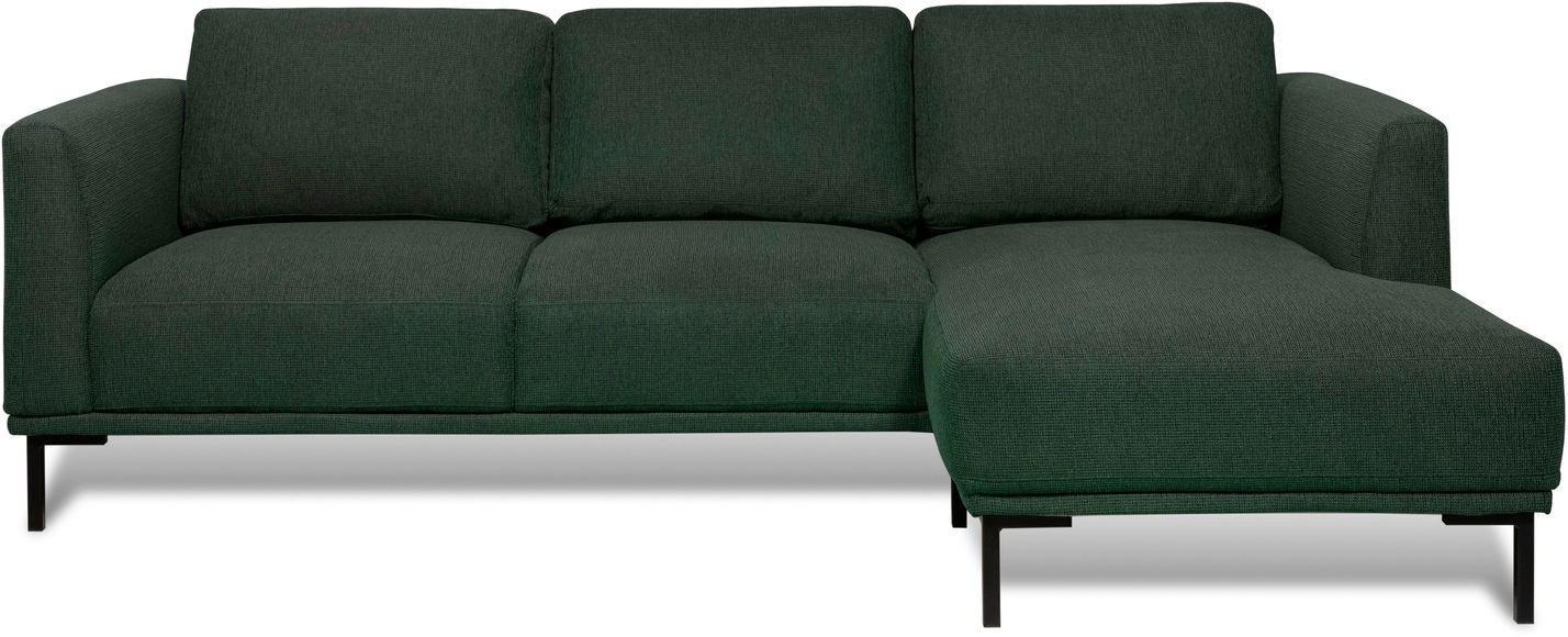 GOODproduct Ecksofa »Fillin«, Struktur hergestellt aus recycelten PET-Flaschen und im Leinen-Mix