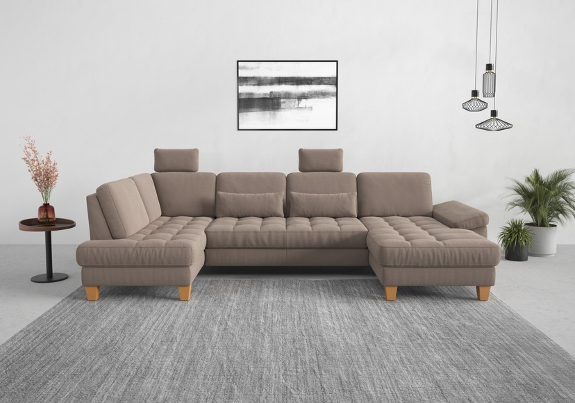 sit&more Wohnlandschaft, wahlweise mit Bettfunktion, Bettkasten, Sitztiefenverstellung