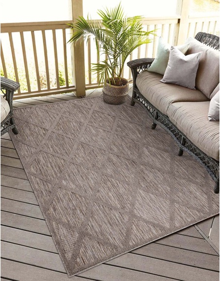 Carpet City Teppich »Santorini«, rechteckig, 5 mm Höhe, 3D-Effekt, für Wohnzimmer, Flur, Küche, Wintergarten, Balkon, Wetterfest & UV-beständig