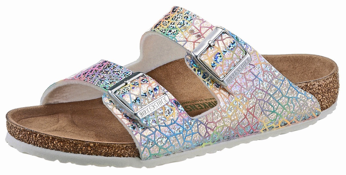 Birkenstock Pantolette »Arizona Kids Flashy Hologram«, in cooler Optik