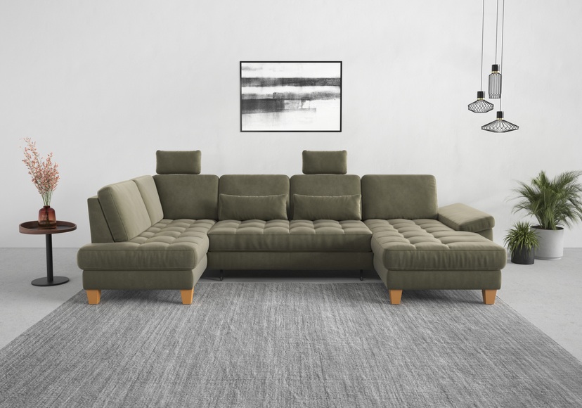 sit&more Wohnlandschaft, wahlweise mit Bettfunktion, Bettkasten, Sitztiefenverstellung