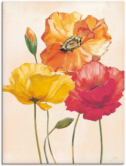Artland Wandbild »Bunte Mohnblumen I«, Blumenbilder, (1 St.), in vielen Grössen & Produktarten - Alubild / Outdoorbild für den Aussenbereich, Leinwandbild, Poster, Wandaufkleber / Wandtattoo auch für Badezimmer geeignet