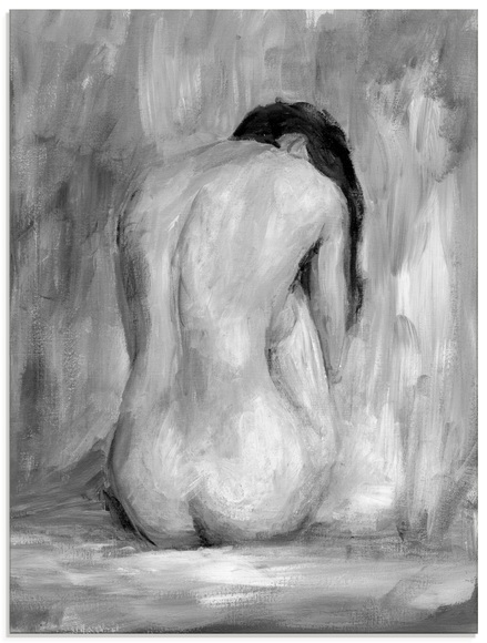 Artland Glasbild »Figur in schwarz & weiss II«