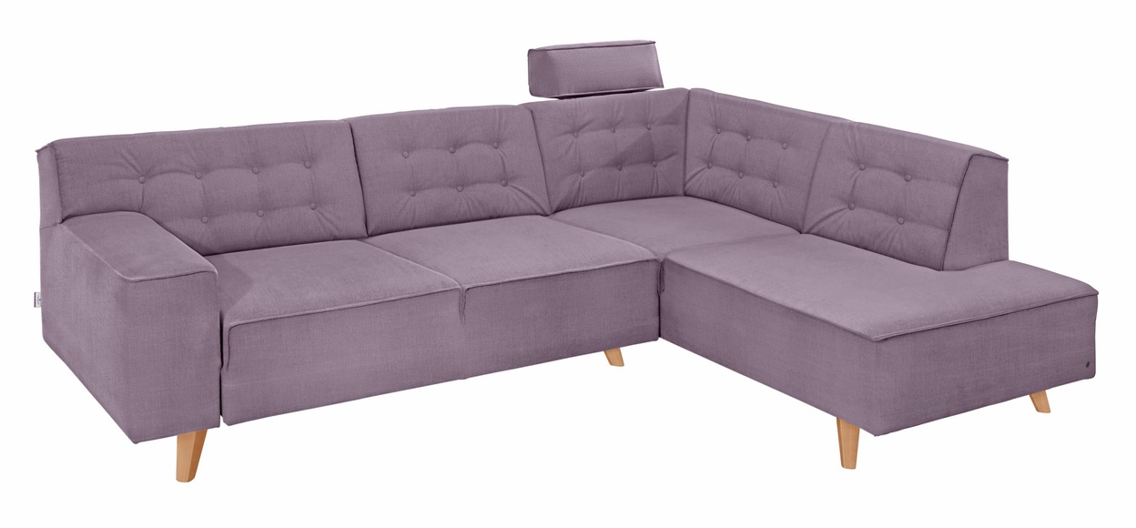 TOM TAILOR Ecksofa »NORDIC CHIC«, mit Ottomane, wahlweise mit Sitzvorzug, Füsse Buche natur