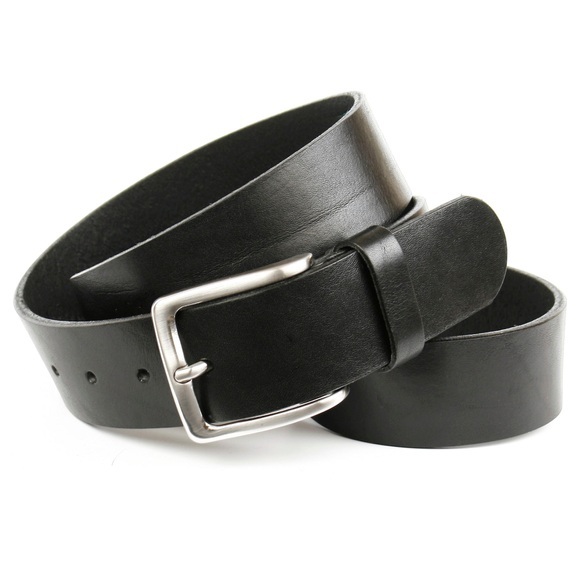 Anthoni Crown Vollleder Denim-Gürtel in Schwarz