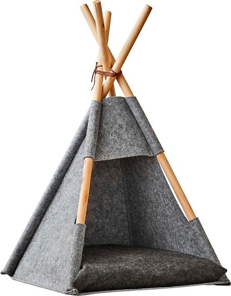 Zeller - Tipi Katzenzelt FilzHolz - 44 x 42 x 45/68 cm