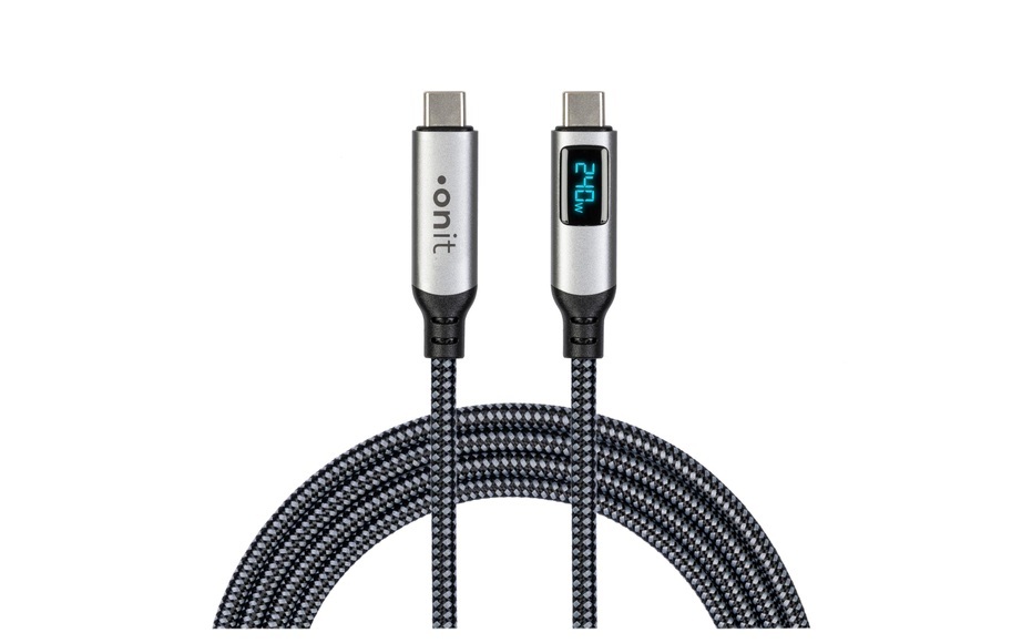 onit USB4 Kabel Premium LED USB C 1 m Grau/Schwarz ? Adapter