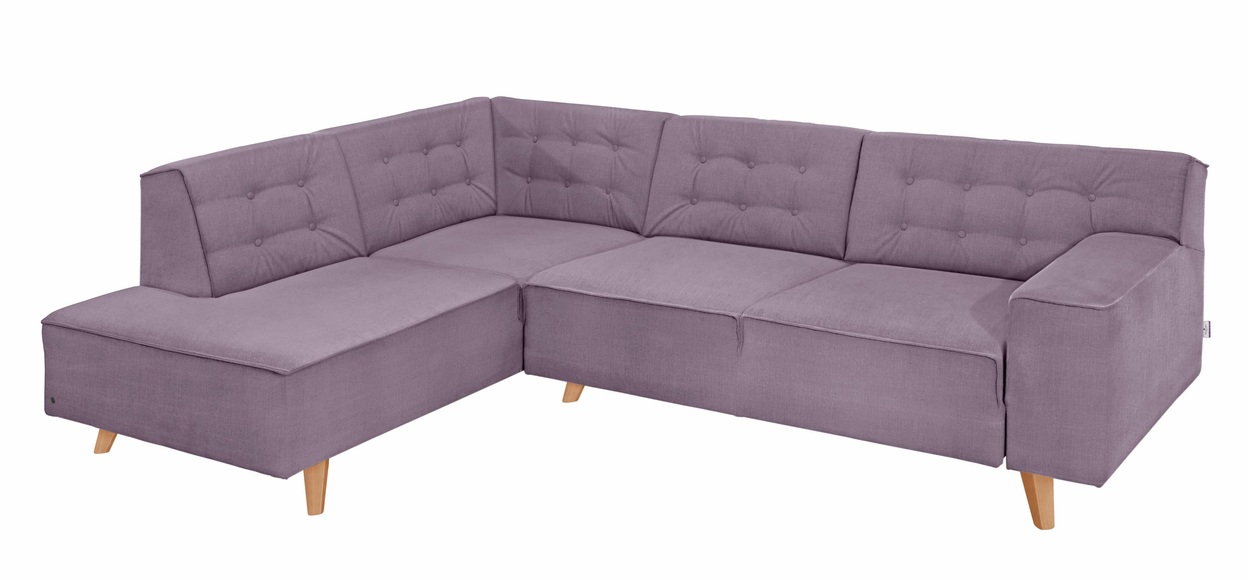 TOM TAILOR Ecksofa »NORDIC CHIC«, mit Ottomane, wahlweise mit Sitzvorzug, Füsse Buche natur
