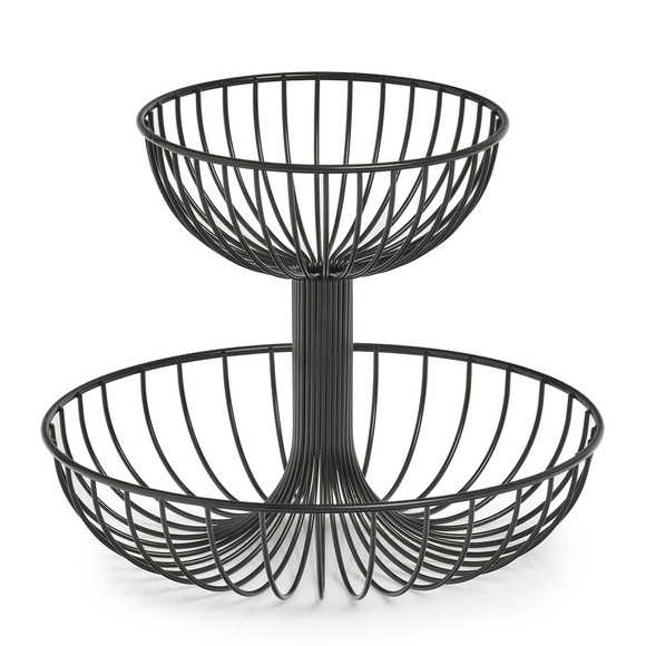 Zeller - Obst-Etagere, 2-lagig, Metall, schwarz