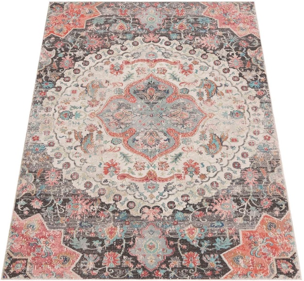 Paco Home Teppich »Torres 271«, rechteckig, 4 mm Höhe, Kurzflor, Orientalisches Vintage Design, In- und Outdoor geeignet, Wohnzimmer