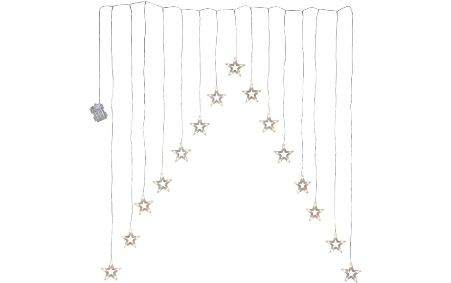 LED-Lichtervorhang Decystar, 15-flammig