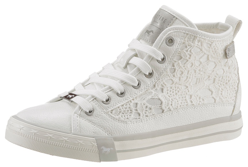 Mustang Shoes Sneaker, mit feinen Häkelapplikationen