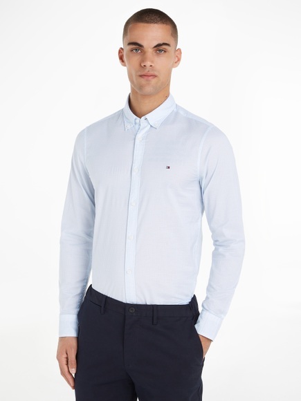 Tommy Hilfiger Businesshemd »FLEX MICRO FOULARD SF SHIRT«, Mit Minimal-Print, Button-down-Kragen