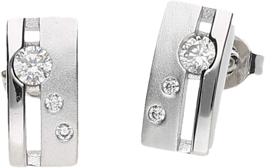 Firetti Paar Ohrstecker »Schmuck Geschenk Ohrschmuck Ohrringe matt glanz«, mit Zirkonia (synth.)