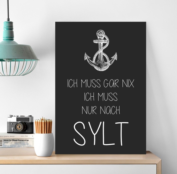 queence Metallbild »Muss nach Sylt«, (1 St.), Stahlschilder