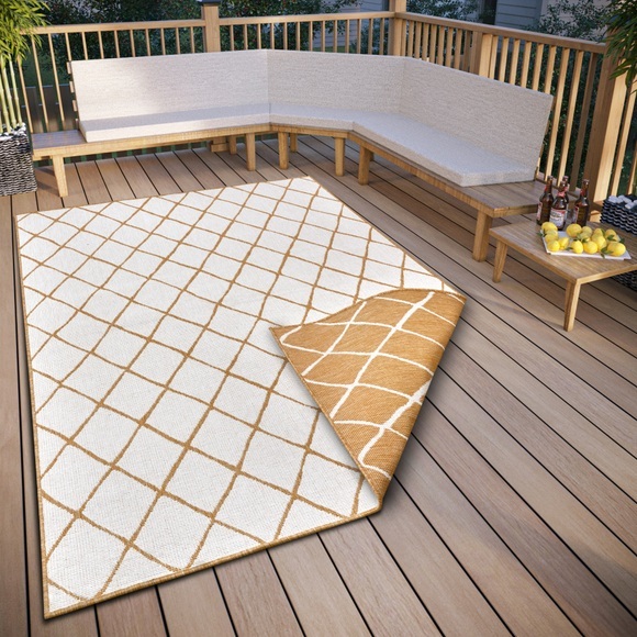NORTHRUGS Teppich »Malaga Wendeteppich«, rechteckig, In-und Outdoor geeignet, Robust, Pflegeleicht, Flachgewebe