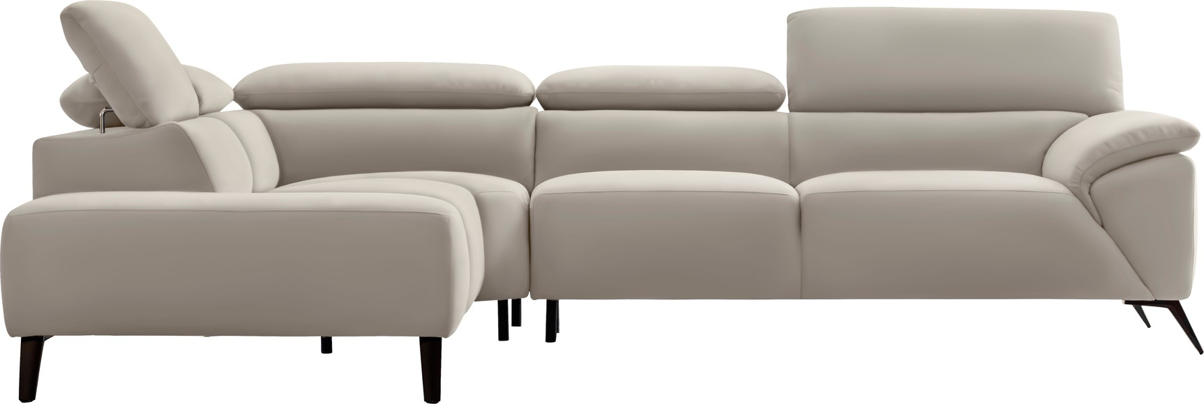 Nicoletti Home Ecksofa, Breite 287 cm, verstellbare Kopfstütze, Ottomane links oder rechts