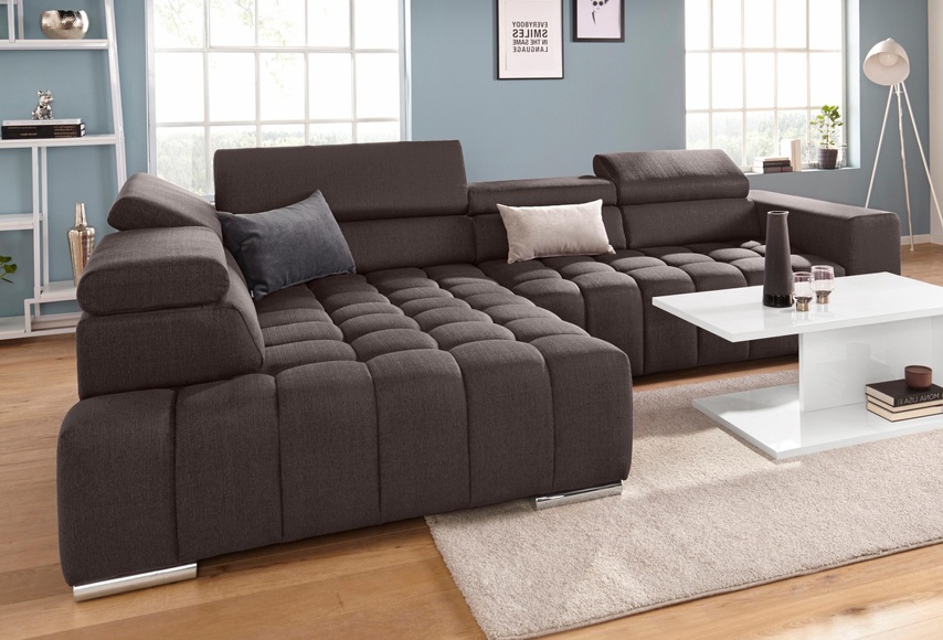 exxpo - sofa fashion Ecksofa, mit Kopf- bzw. Rückenverstellung, wahlweise mit Bettfunktion