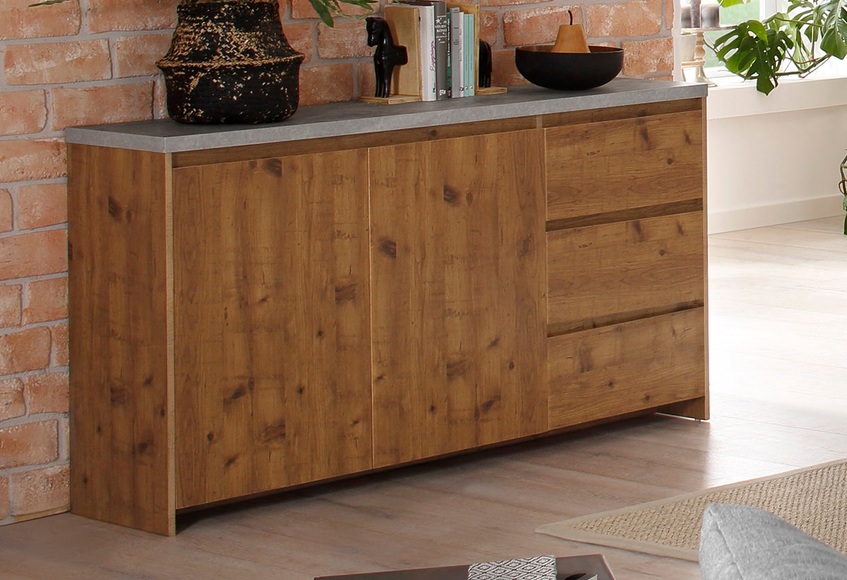 Home affaire Sideboard »Maribo«, im modernen Landhaus-Stil, mit schöner Betontopplatte, Breite 150 cm