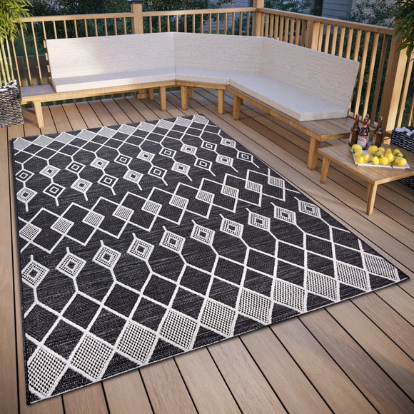 ELLE DECORATION Teppich »Pitu«, rechteckig, In und Outdoor, Flachgewebe, wetterfest, pflegeleicht, robust
