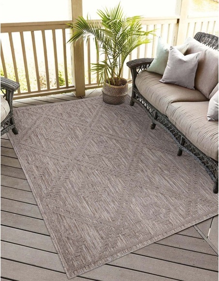 Carpet City Teppich »Santorini«, rechteckig, 5 mm Höhe, 3D-Effekt, für Wohnzimmer, Flur, Küche, Wintergarten, Balkon, Wetterfest & UV-beständig