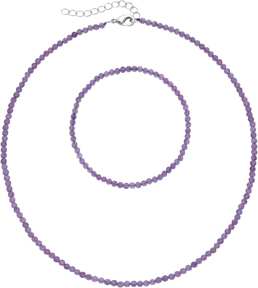 Firetti Ketten und Armband Set »Multipack Schmuck Geschenk Armkette Halskette facettierte Edelsteine«, (Set, 2 tlg.)