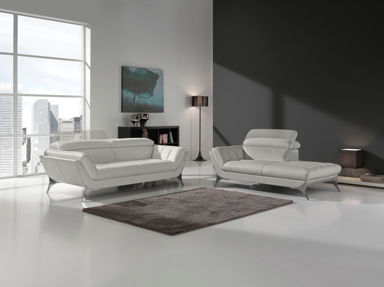 Egoitaliano Polstergarnitur »Sueli«, (Set), bestehend aus Sofa und Recamiere, Kopfteilverstellung, Bezug Leder