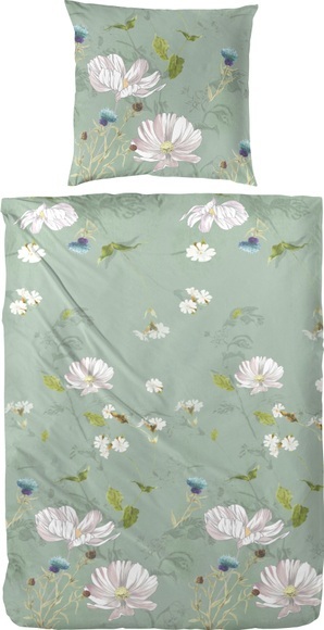 Primera Bettwäsche »Mako-Satin-Bettwäsche Eden«, (2 tlg.), mit romatischen Blumen