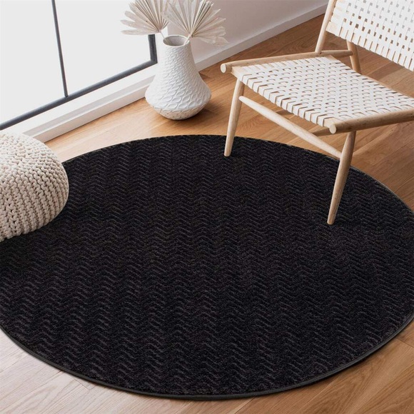 Carpet City Teppich »Fancy«, rund, 12 mm Höhe, Kurzflor, Einfarbig, 3D-Optik, Wohnzimmer