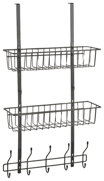 Zeller - Tür-Hängeregal m. 2 Körben u. Haken, Metall