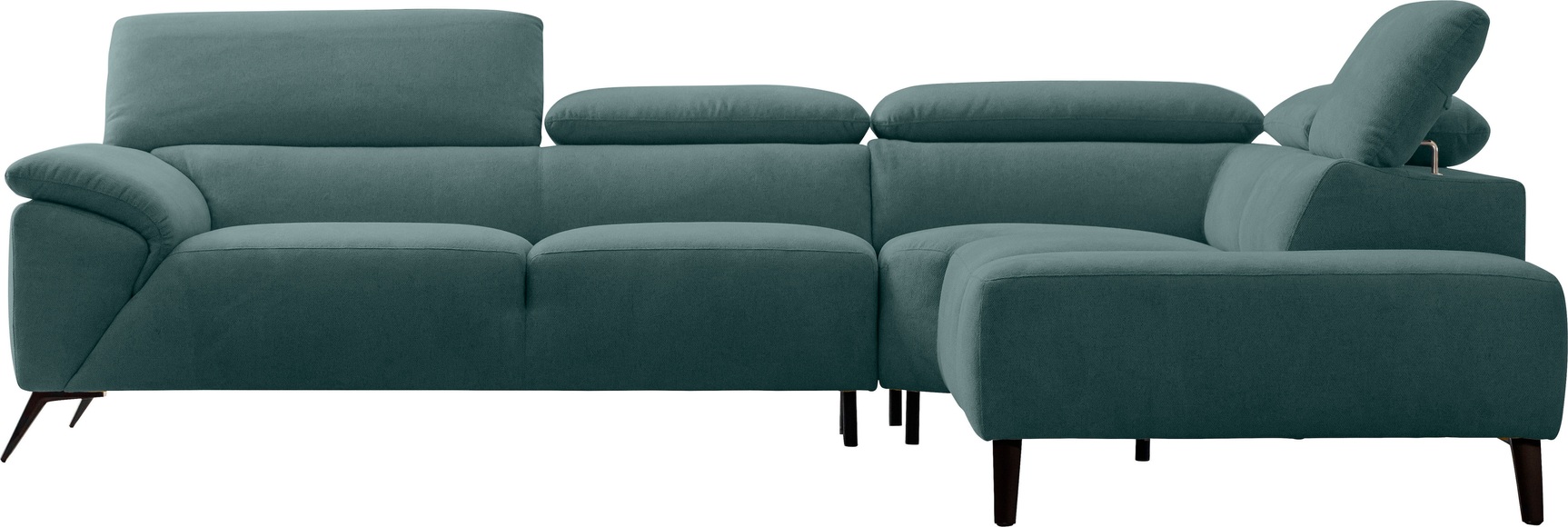 Nicoletti Home Ecksofa, Breite 287 cm, verstellbare Kopfstütze, Ottomane links oder rechts