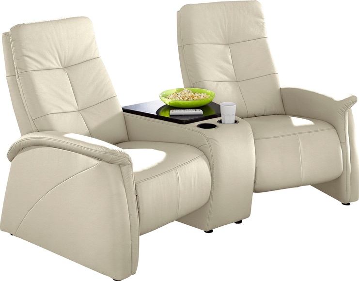 exxpo - sofa fashion 2-Sitzer, mit Relaxfunktion, integrierter Tischablage und Stauraumfach
